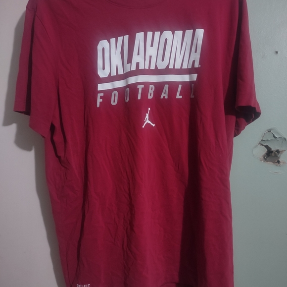 the nike tee Other - Men's Jordan brand crimson Oklahoma Sooners icon wordmark performance large tee